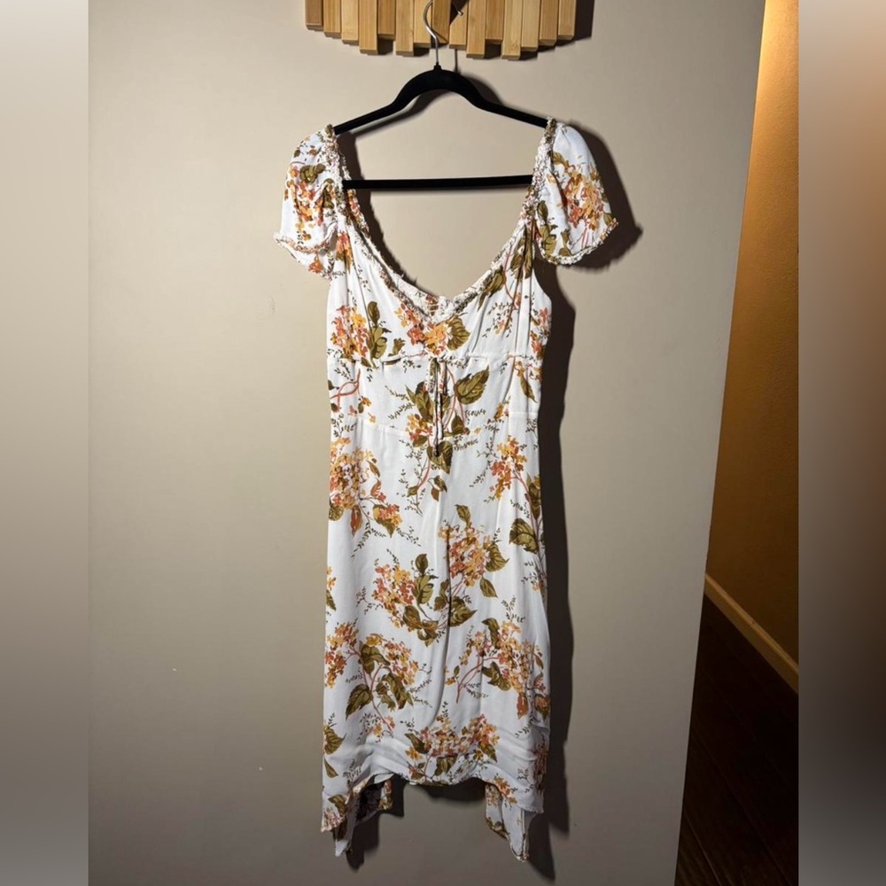 Reformation Floral White Dress